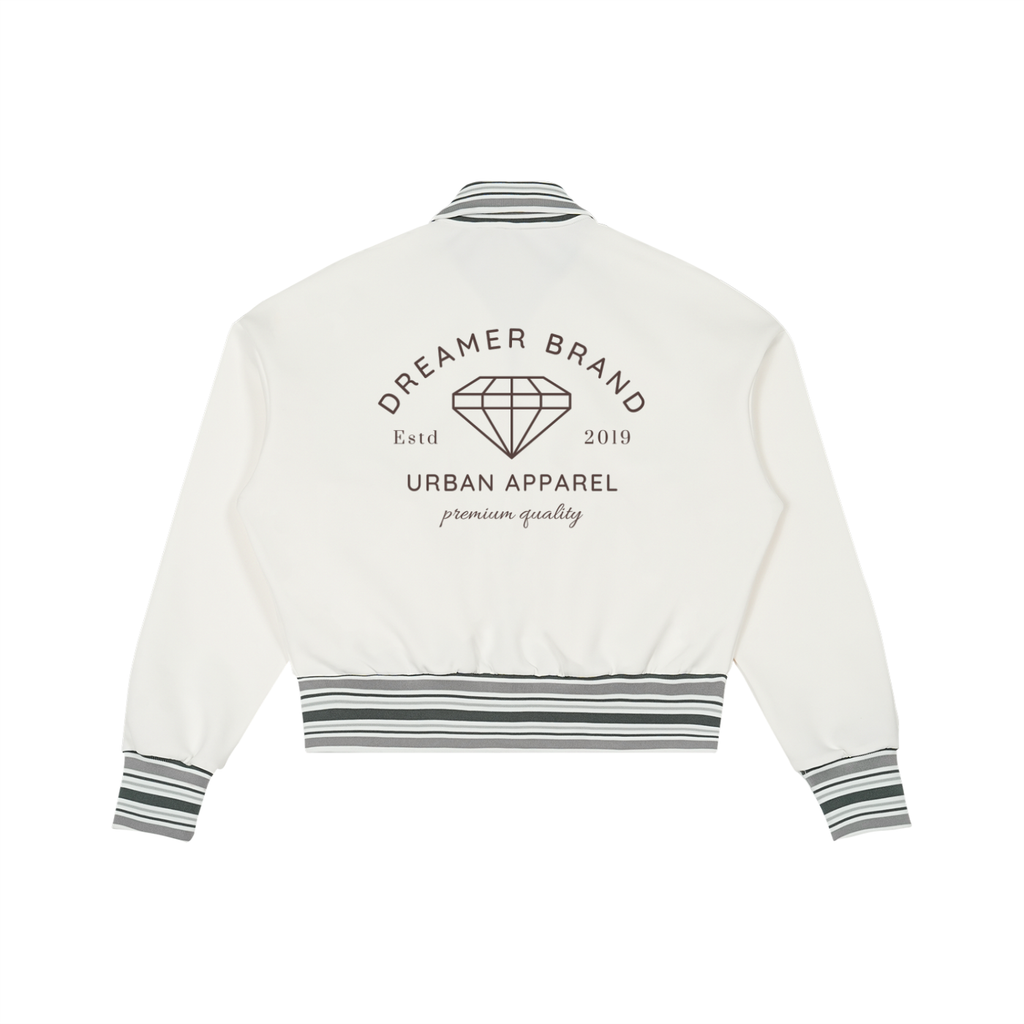 Diamond Striped Rib Collar Jacket