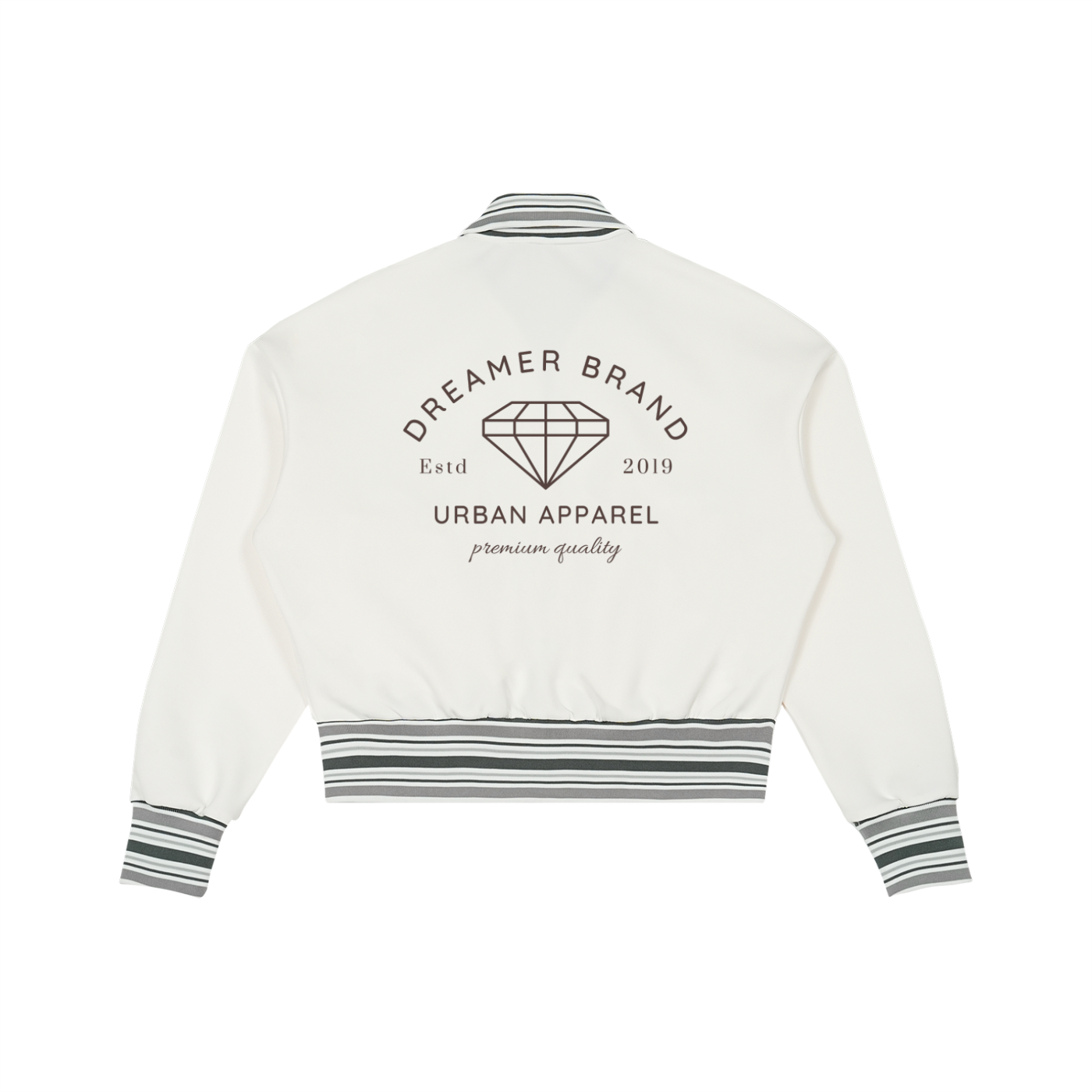 Diamond Striped Rib Collar Jacket